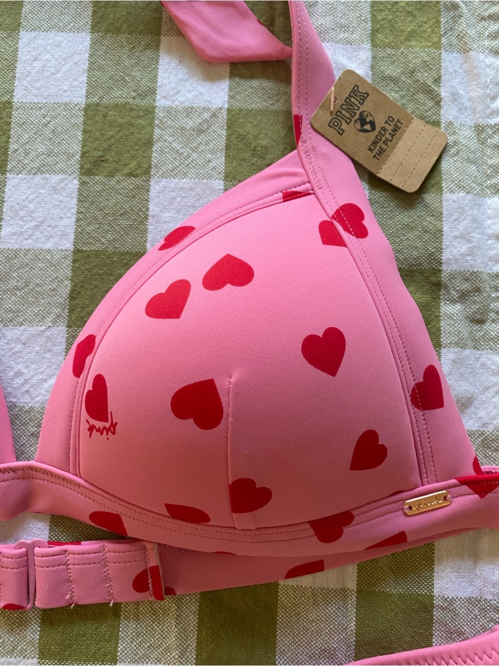 PINK Victoria’s Secret Dreamy Pink Heart Itsy Bikini Set Small Medium - Picture 5 of 15